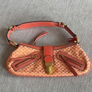 Guess Orange Geometric Shoulder Bag